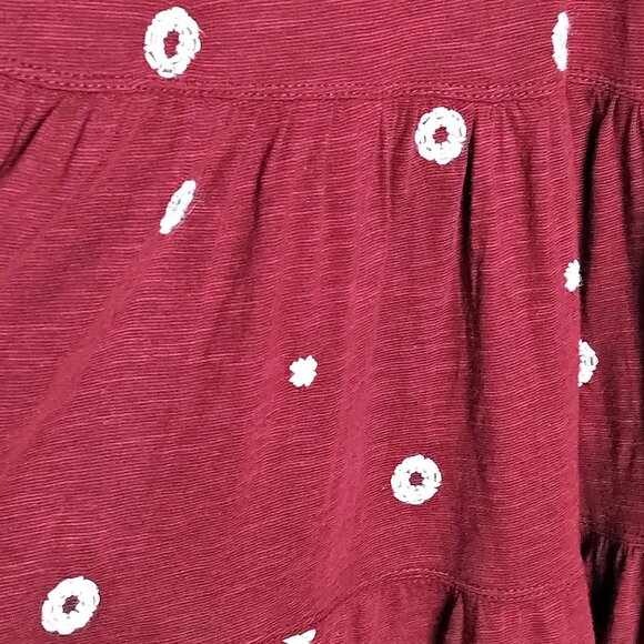 FREE PEOPLE Edie Floral Beaded Boho Top Tee Embroidered Sweet Raisin Combo Sz M - Picture 13 of 16